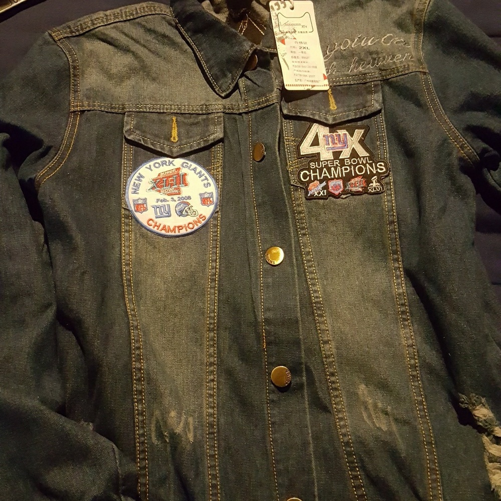NEW YORK GIANTS DENIM PATCHED JACKETS